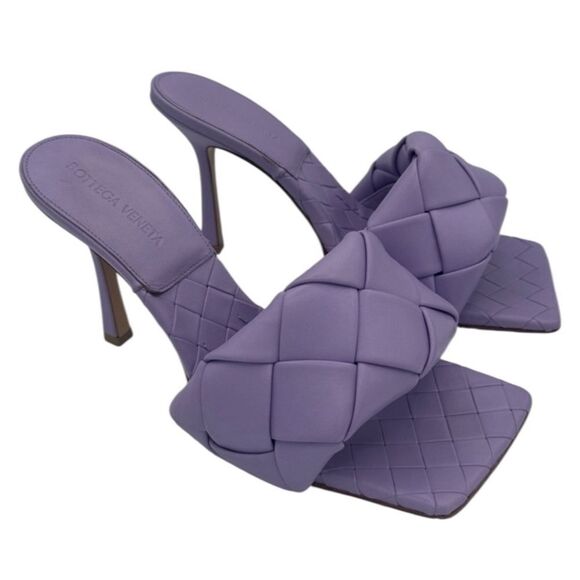 Bottega Veneta Shoes - New Bottega Veneta Lido Heeled Leather Square Toe Sandals EU 39/ US 9 Lavender